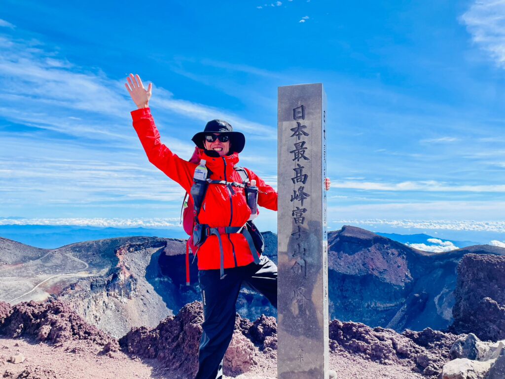 富士山登山、頂上