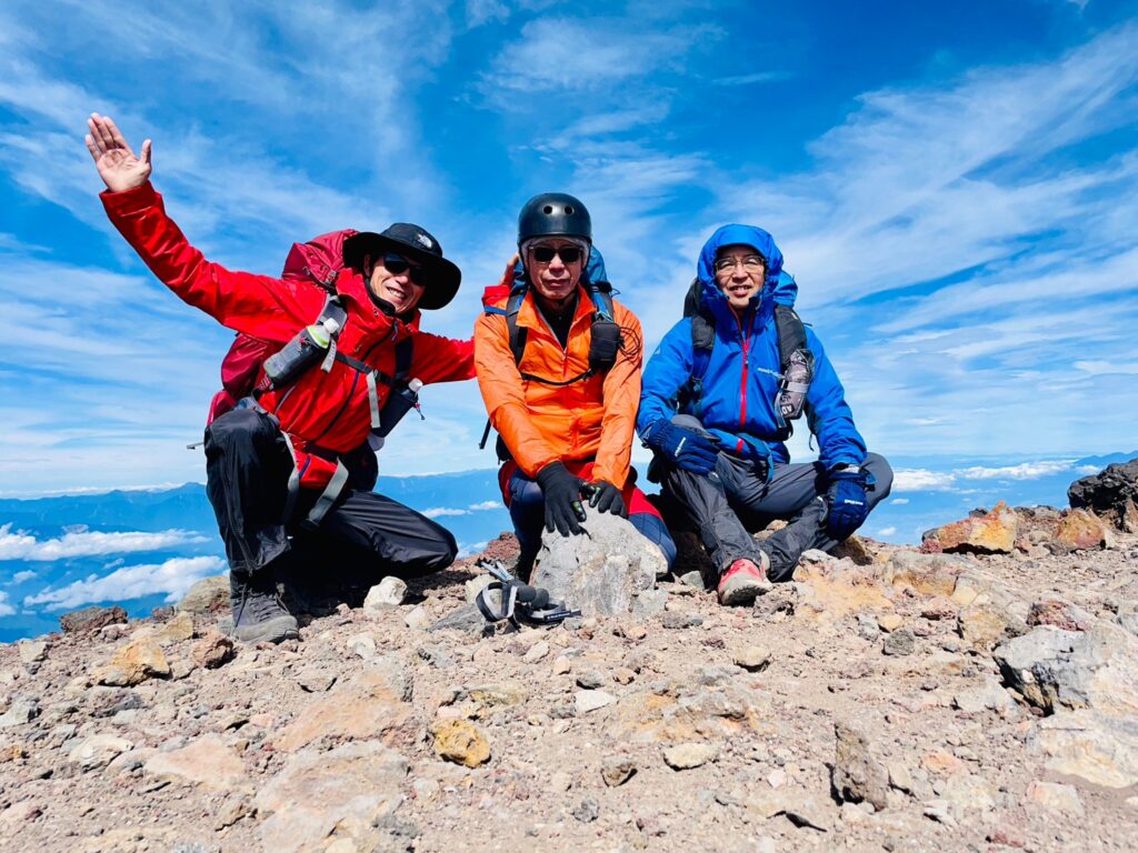 富士山登山、頂上、達成